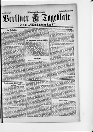 Berliner Tageblatt und Handels-Zeitung vom 15.11.1909