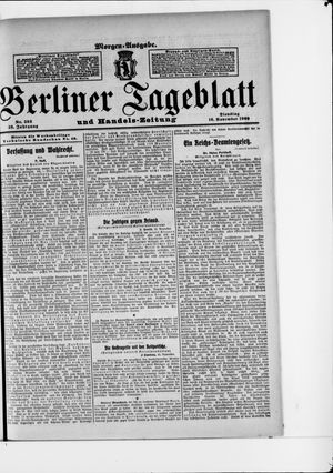 Berliner Tageblatt und Handels-Zeitung vom 16.11.1909