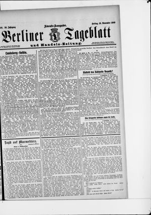 Berliner Tageblatt und Handels-Zeitung vom 19.11.1909