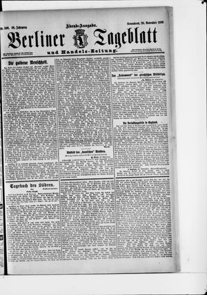 Berliner Tageblatt und Handels-Zeitung on Nov 20, 1909