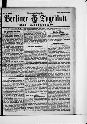 Berliner Tageblatt und Handels-Zeitung vom 22.11.1909