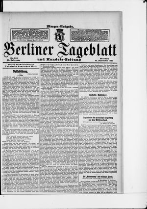 Berliner Tageblatt und Handels-Zeitung vom 24.11.1909