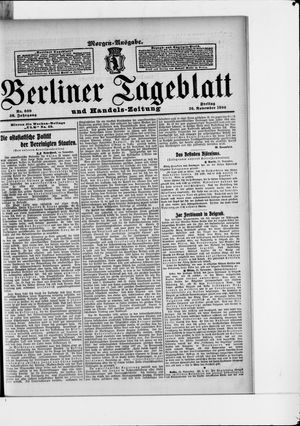 Berliner Tageblatt und Handels-Zeitung vom 26.11.1909