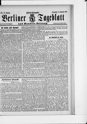 Berliner Tageblatt und Handels-Zeitung vom 27.11.1909
