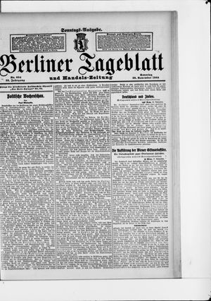 Berliner Tageblatt und Handels-Zeitung on Nov 28, 1909