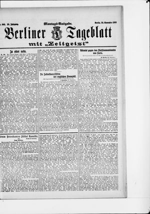 Berliner Tageblatt und Handels-Zeitung vom 29.11.1909