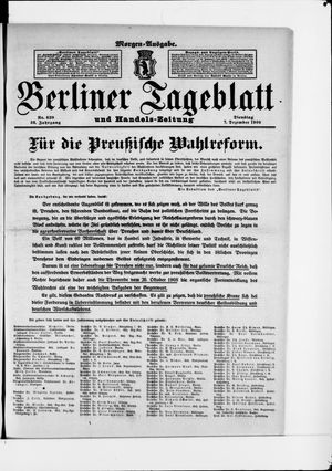 Berliner Tageblatt und Handels-Zeitung vom 07.12.1909
