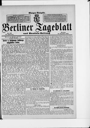 Berliner Tageblatt und Handels-Zeitung vom 10.12.1909