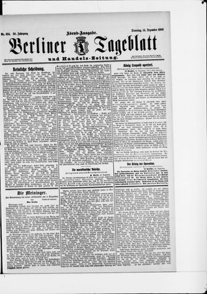 Berliner Tageblatt und Handels-Zeitung vom 14.12.1909