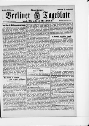 Berliner Tageblatt und Handels-Zeitung vom 16.12.1909