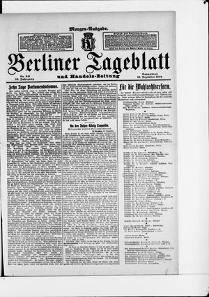 Berliner Tageblatt und Handels-Zeitung vom 18.12.1909