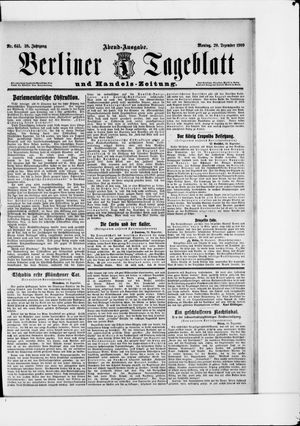 Berliner Tageblatt und Handels-Zeitung vom 20.12.1909