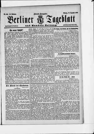 Berliner Tageblatt und Handels-Zeitung vom 27.12.1909