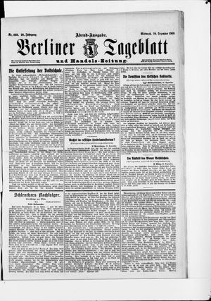 Berliner Tageblatt und Handels-Zeitung on Dec 29, 1909