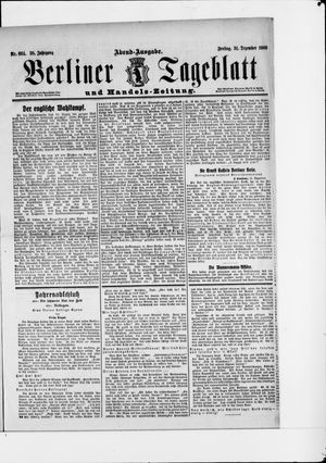 Berliner Tageblatt und Handels-Zeitung vom 31.12.1909