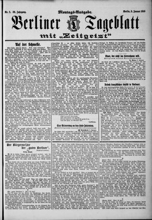 Berliner Tageblatt und Handels-Zeitung vom 03.01.1910