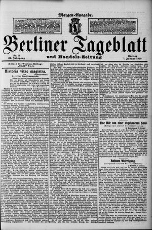Berliner Tageblatt und Handels-Zeitung vom 07.01.1910