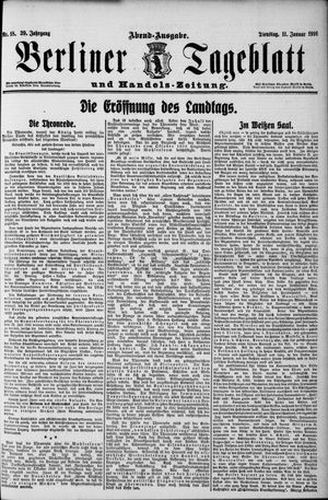 Berliner Tageblatt und Handels-Zeitung vom 11.01.1910