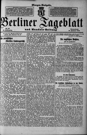 Berliner Tageblatt und Handels-Zeitung on Jan 15, 1910
