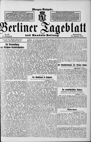 Berliner Tageblatt und Handels-Zeitung on Jan 22, 1910