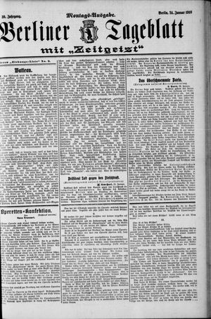 Berliner Tageblatt und Handels-Zeitung vom 24.01.1910