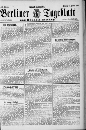 Berliner Tageblatt und Handels-Zeitung on Jan 24, 1910