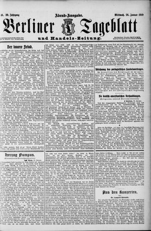 Berliner Tageblatt und Handels-Zeitung on Jan 26, 1910