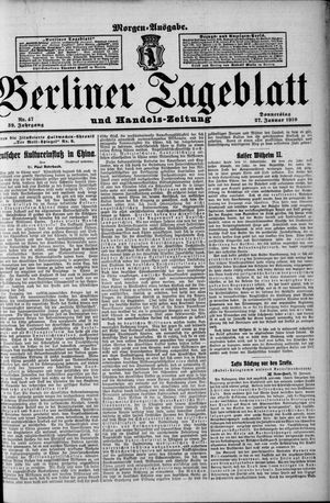 Berliner Tageblatt und Handels-Zeitung on Jan 27, 1910