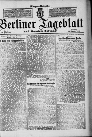 Berliner Tageblatt und Handels-Zeitung on Jan 28, 1910