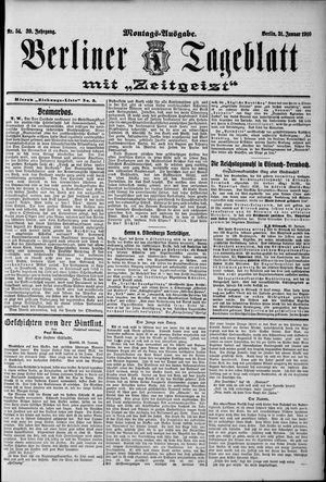 Berliner Tageblatt und Handels-Zeitung vom 31.01.1910