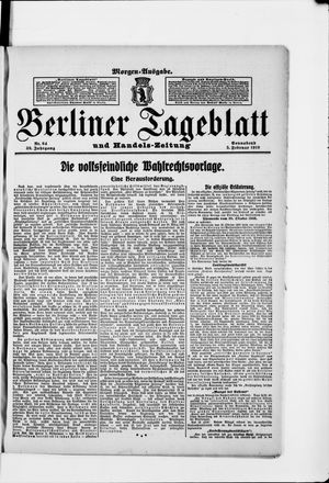 Berliner Tageblatt und Handels-Zeitung vom 05.02.1910