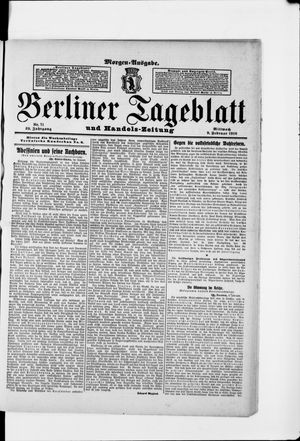 Berliner Tageblatt und Handels-Zeitung vom 09.02.1910