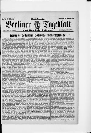 Berliner Tageblatt und Handels-Zeitung vom 10.02.1910