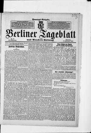Berliner Tageblatt und Handels-Zeitung vom 13.02.1910