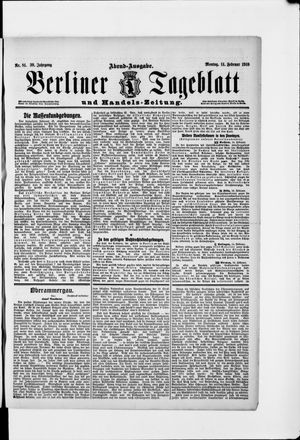 Berliner Tageblatt und Handels-Zeitung vom 14.02.1910