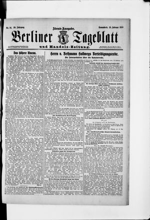 Berliner Tageblatt und Handels-Zeitung vom 19.02.1910