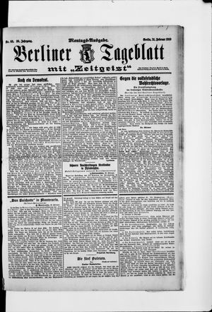 Berliner Tageblatt und Handels-Zeitung vom 21.02.1910