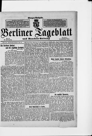 Berliner Tageblatt und Handels-Zeitung vom 22.02.1910