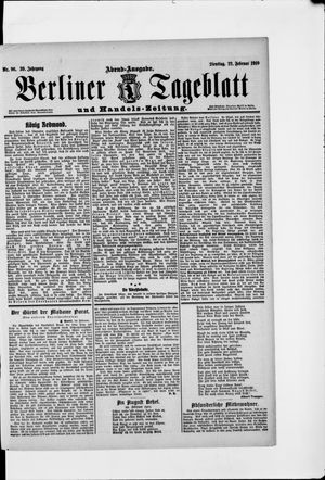 Berliner Tageblatt und Handels-Zeitung vom 22.02.1910