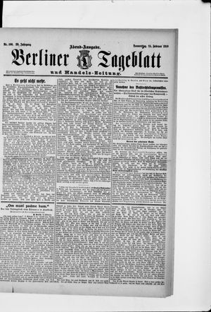 Berliner Tageblatt und Handels-Zeitung vom 24.02.1910