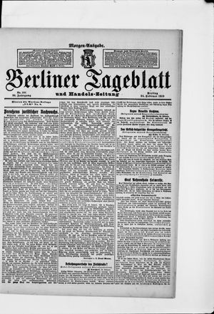 Berliner Tageblatt und Handels-Zeitung vom 25.02.1910