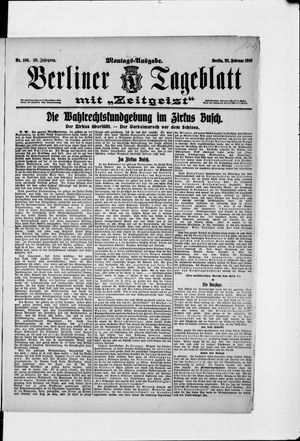 Berliner Tageblatt und Handels-Zeitung vom 28.02.1910