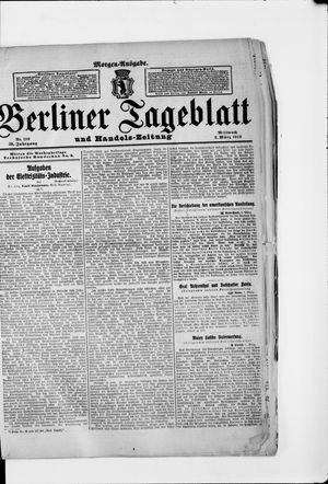 Berliner Tageblatt und Handels-Zeitung vom 02.03.1910