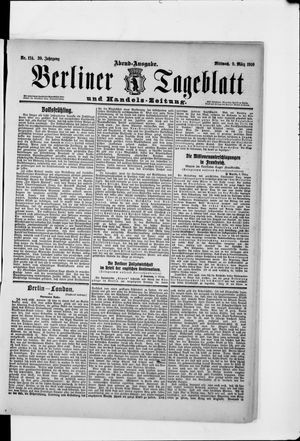 Berliner Tageblatt und Handels-Zeitung vom 09.03.1910