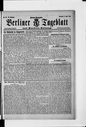 Berliner Tageblatt und Handels-Zeitung vom 06.04.1910