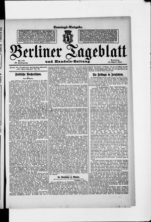 Berliner Tageblatt und Handels-Zeitung on Apr 10, 1910