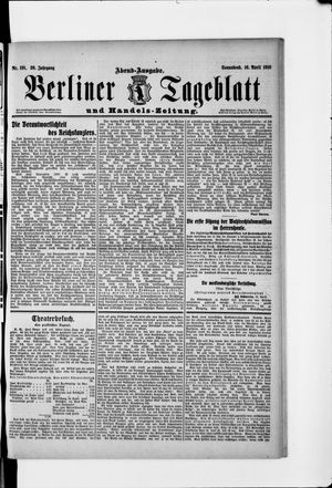 Berliner Tageblatt und Handels-Zeitung on Apr 16, 1910