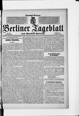 Berliner Tageblatt und Handels-Zeitung on Apr 17, 1910