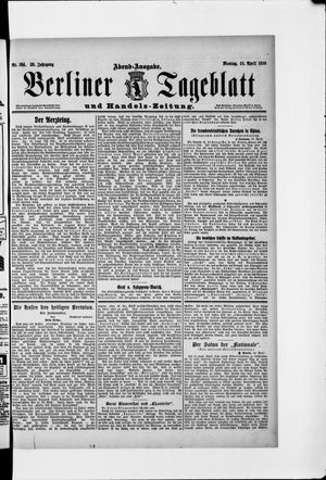 Berliner Tageblatt und Handels-Zeitung vom 18.04.1910