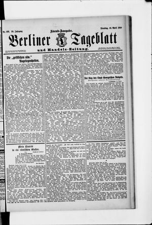 Berliner Tageblatt und Handels-Zeitung vom 19.04.1910